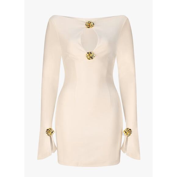 Atoir The Joni Dress Ivory Gold Rose Mini Dress Medium AU10 NWT - Picture 2 of 10